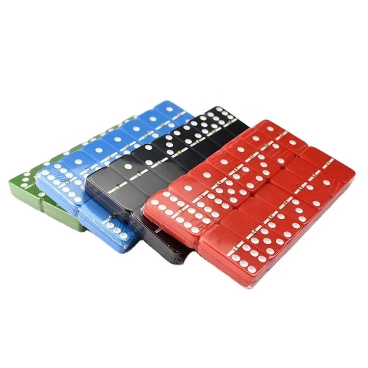 Professional custom double six 6 two tone resin domino red and white dominoes set with wooden box for indoor board game