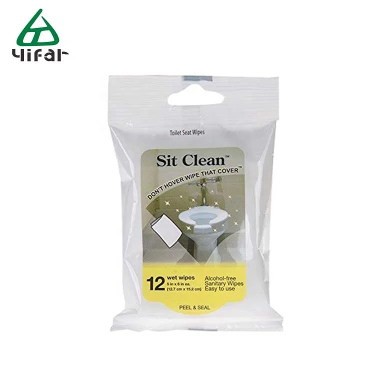 Hygienic Wipes Adults Safe for Skin Convenient Resealable Bag Flushable Toilet Seat Cleaning Wet Wipes