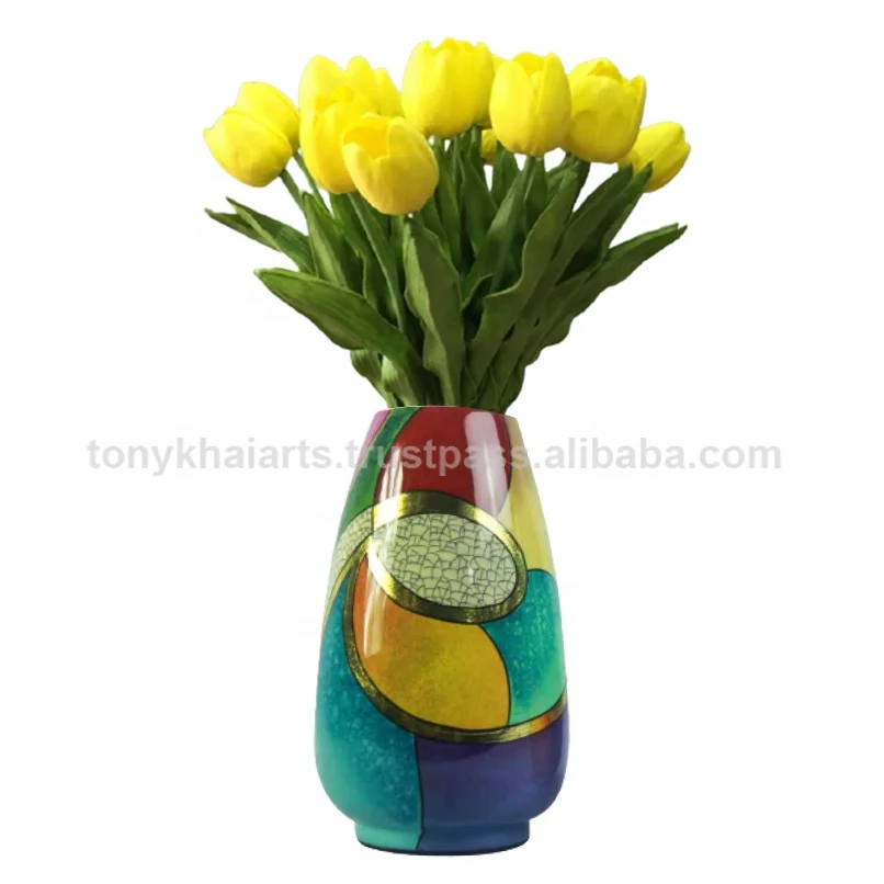 Glass Fiber Synthetic Resins Lacquer Flower Vase Wholesale and Low MOQ Lacquer Vases Bestseller Luxury Vase
