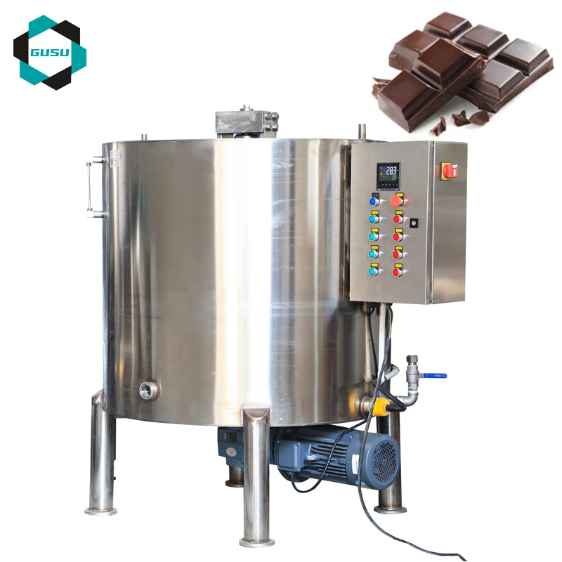 Gusu SUS304 Stainless Steel 100l 200l Chocolate Storage Tank Chocolate Heating Melting Machine Chocolate Paste Holding Tank