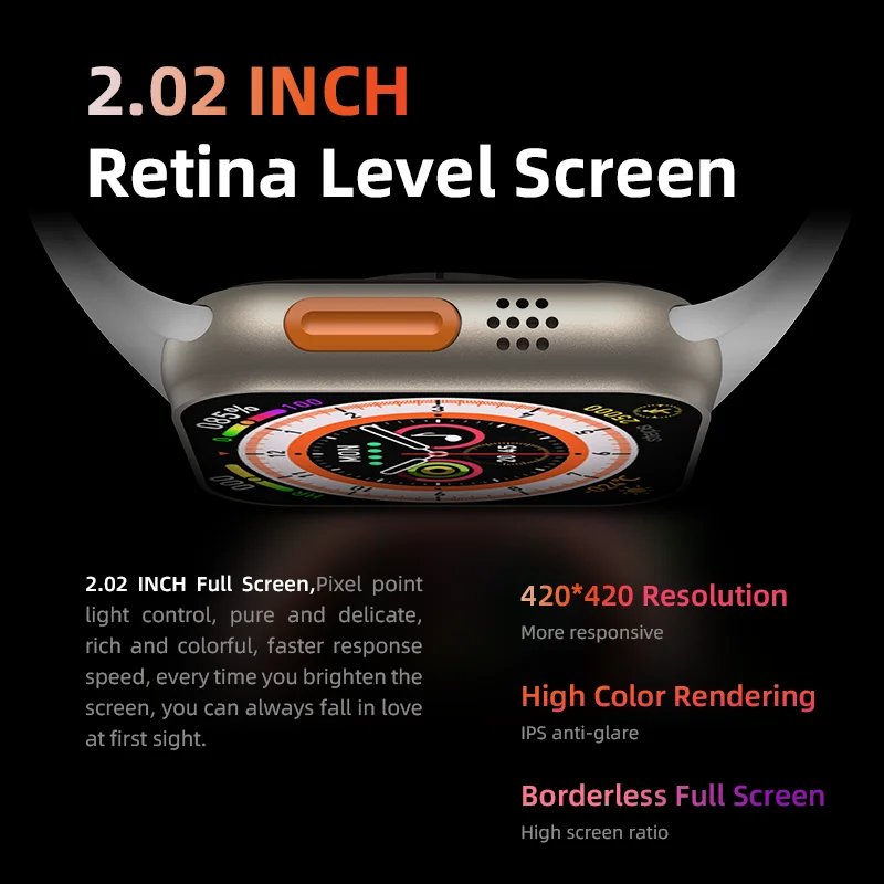 2023 real 49MM  NFC HW8 Ultra Max Smart watch Calls Watches Blood  Pressure  HW8 Series 8 wearfit pro ultra SmartWatch