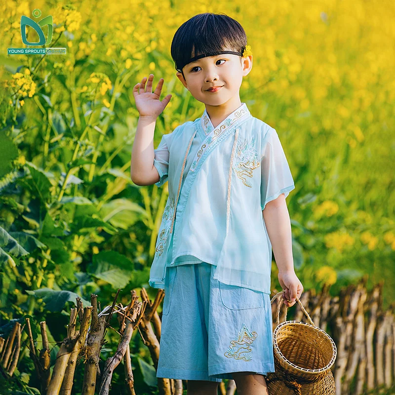 Chinese Traditional Kids Boys Costume Hanfu Chinese Boy Kung Fu Hanfu