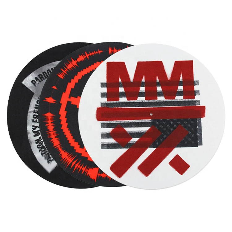 Upin custom sublimation felt phono vinyl music record slip player platter mat for turntable