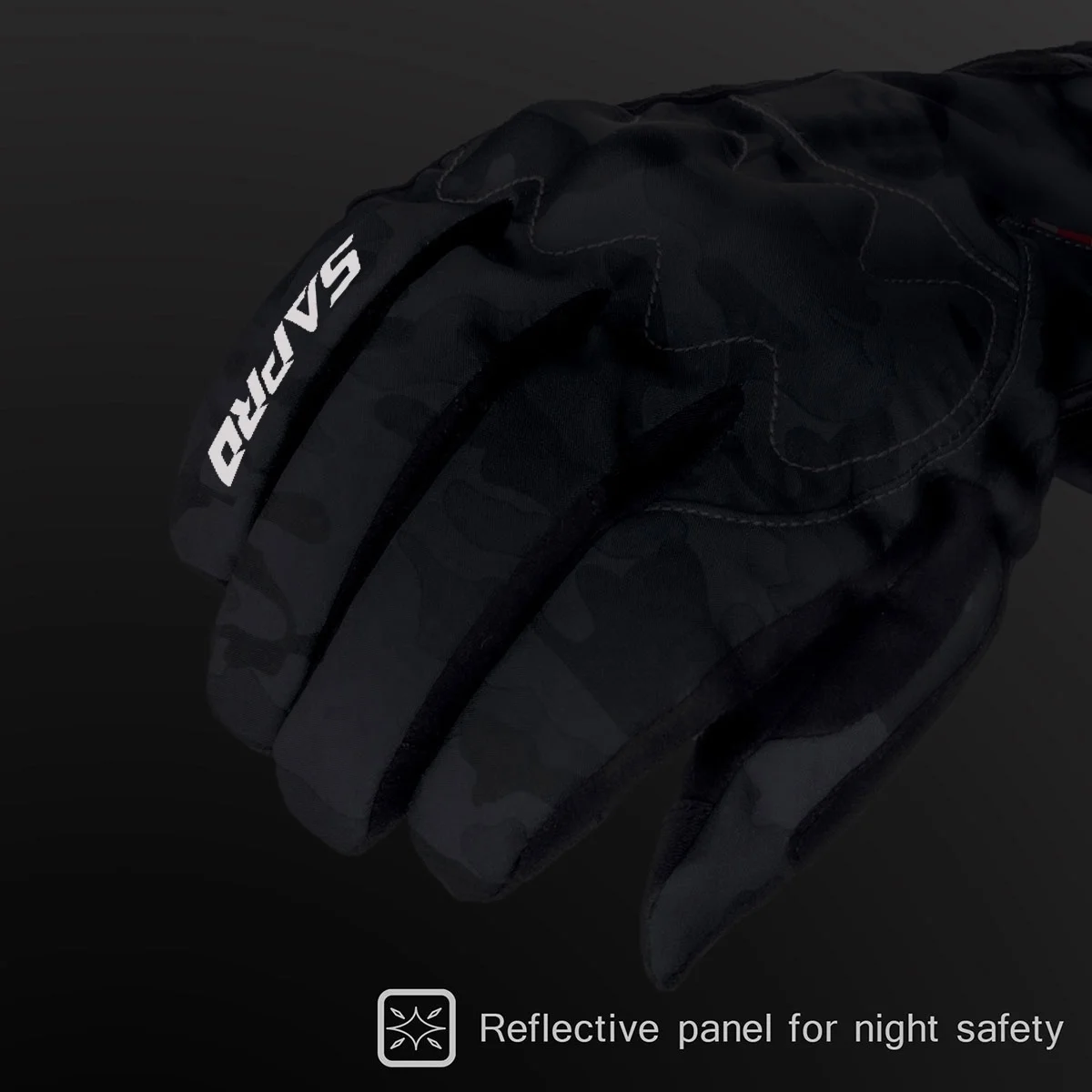 FRANTIC GREY CAMO Protect Short Winter Gloves with Built-in CE Standard Soft Knuckle Guard Smart Leather Touch for Smartphone