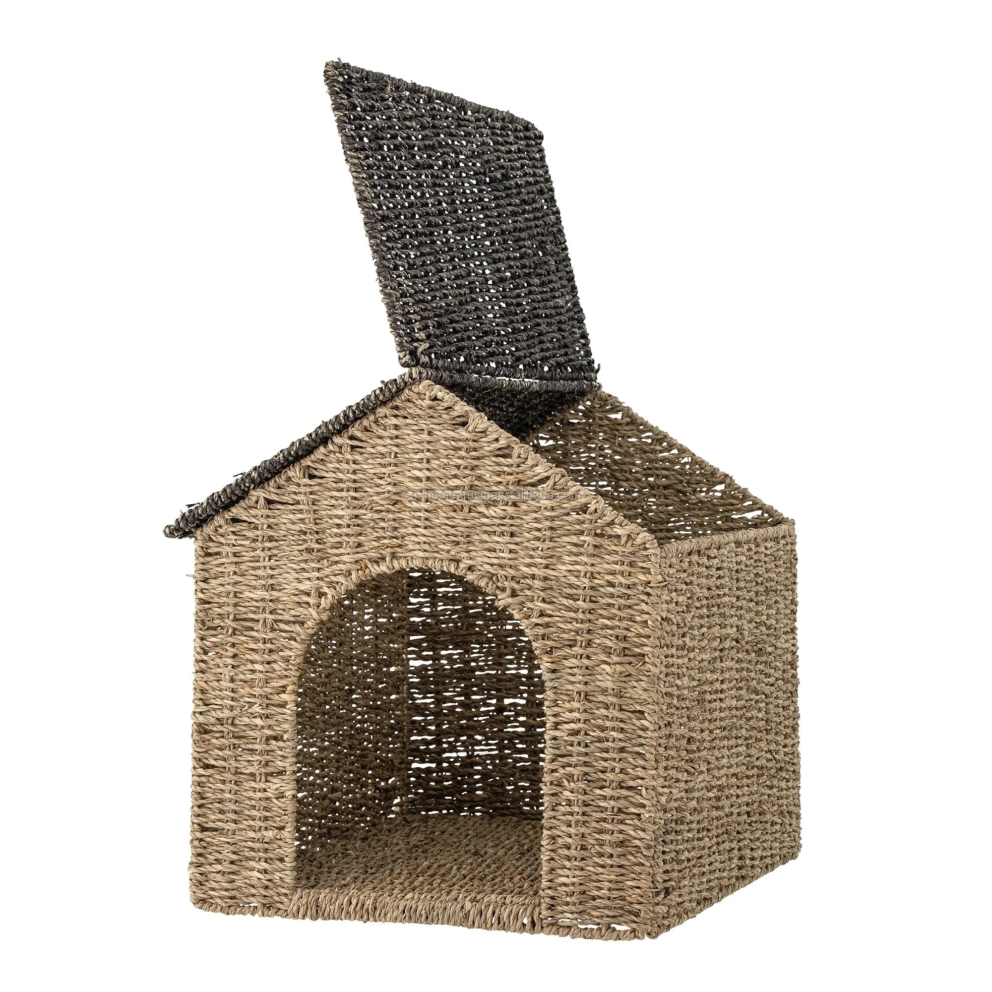 High Quality Pet House, handicraft Seagrass Pet House Cat Litter Kennel, Removable and Washable Small Dog Bite Nest