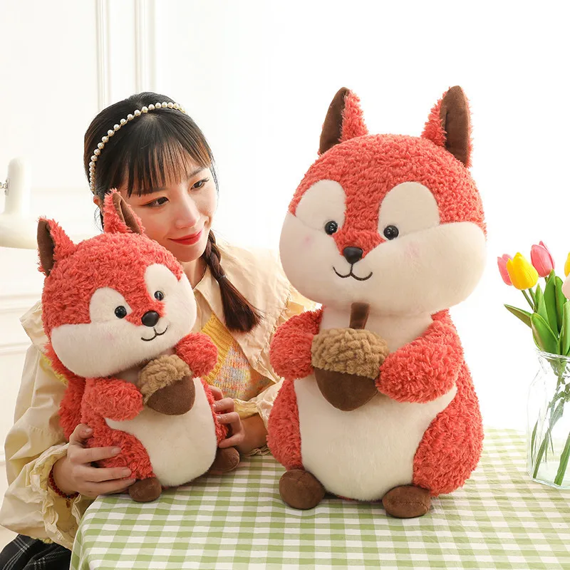 New Arrival Kawaii Squirrel Plush Toy Big Stuffed Animal Doll for Girls Holiday Gift