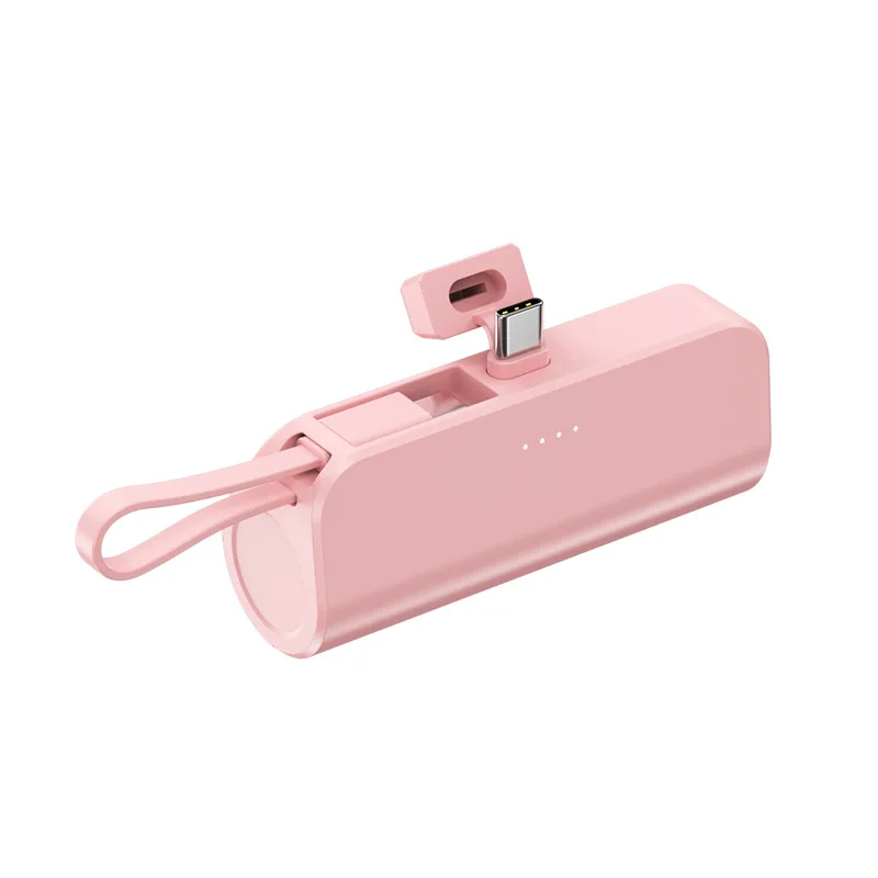 Best Quality cheap price 5000 mAh 5v2a with built-in line mini lipstick mobile power supply small portable capsule power bank