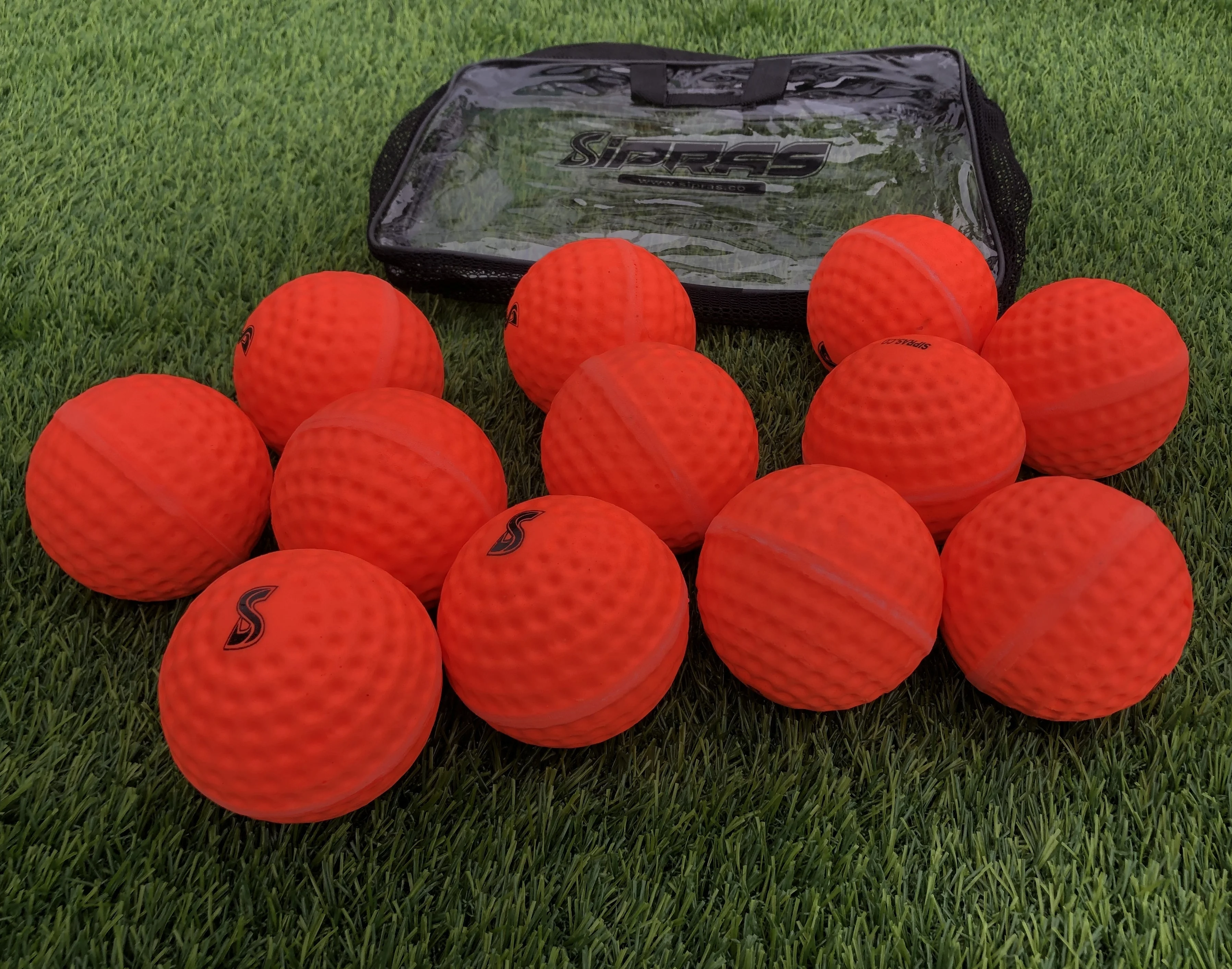 SIPRAS Gaelic GAA Hurling Dimple PU Fireballs Speed Ball All Weather Wall Balls Training Practice Orange Color