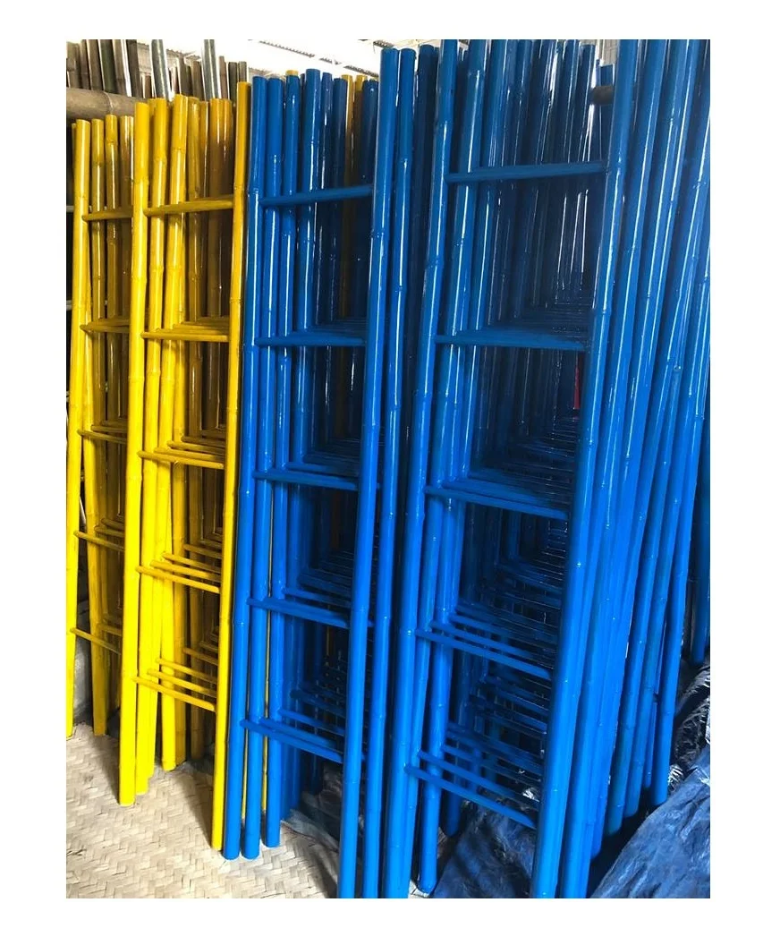 Vietnam Natural Oriental Bamboo Ladder Shape Display Towel Rack Wall Panel / Bamboo pole material for home garden projects