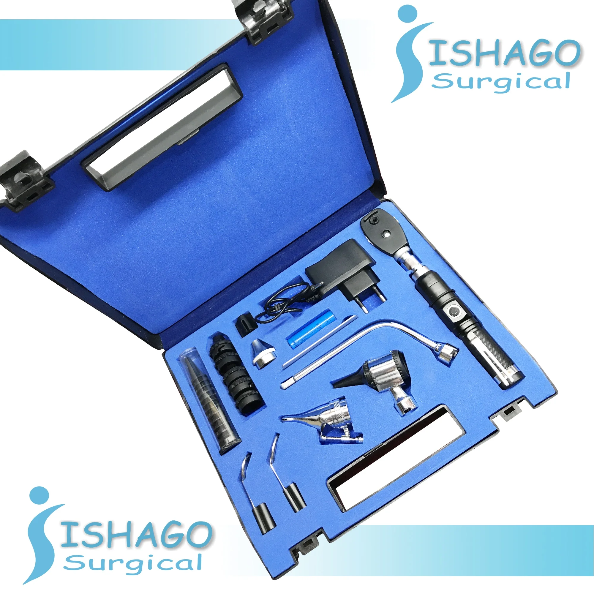 ISHAGO SURGICAL Neurological Reflex Percussion Hammer Kit With Otoscope For Hospital Medical Uses Diagnostic Instruments Set