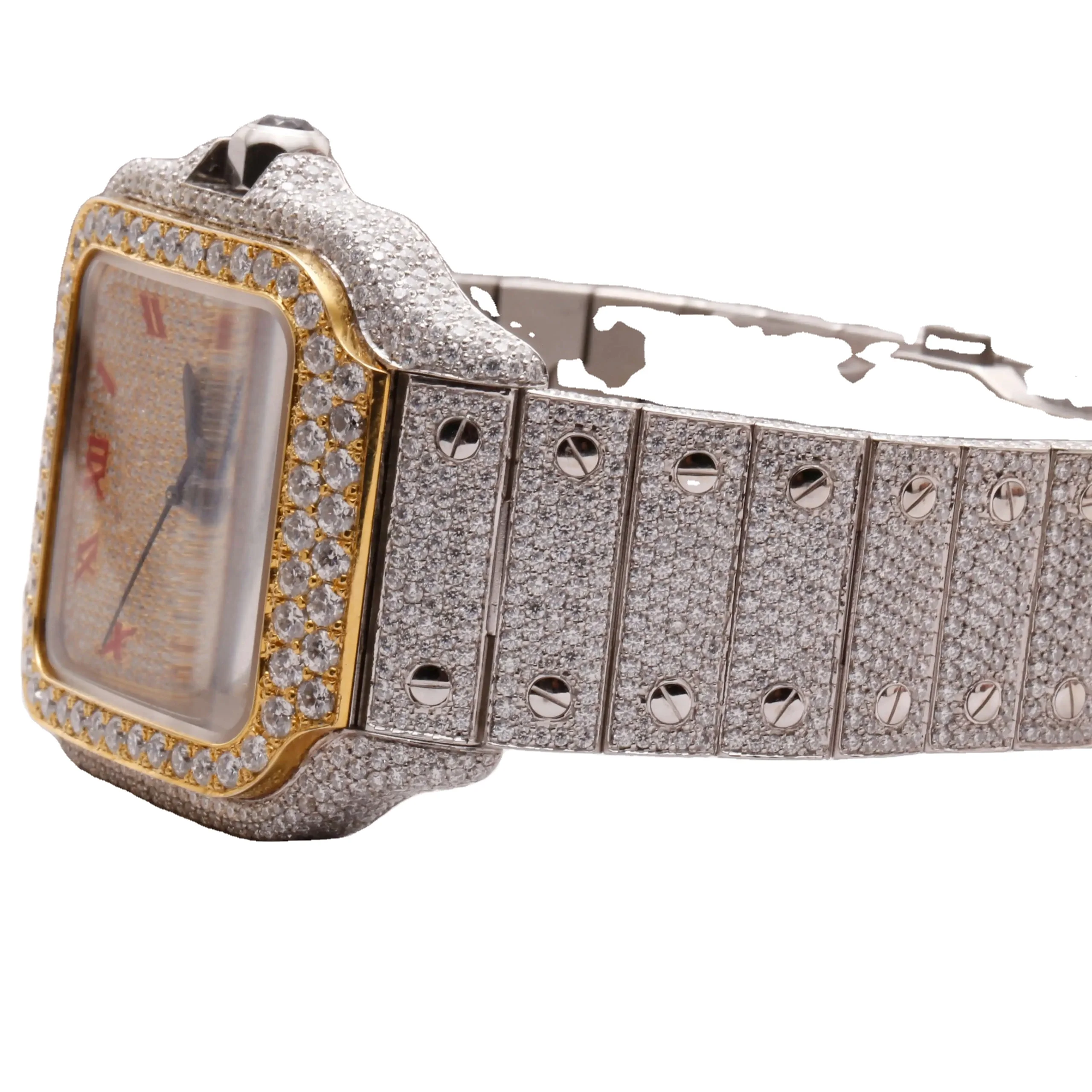 our new hip hop D vvs moissanite diamond watch made in stainless steel is the perfect choice for men trending style