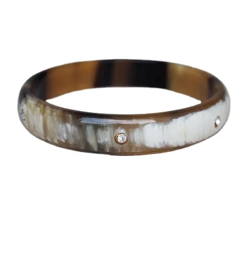 2024 New Arrival Fashion Jewelry design  resin round bangles bracelet High Quality Vintage stylish bone with brass wholesale