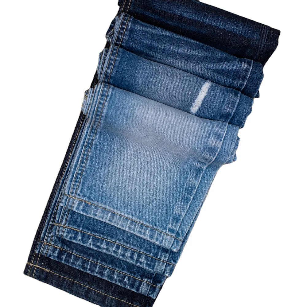 Shengze заводская цена tc хлопок полиэстер спандекс стрейч джинсовая ткань для брюк