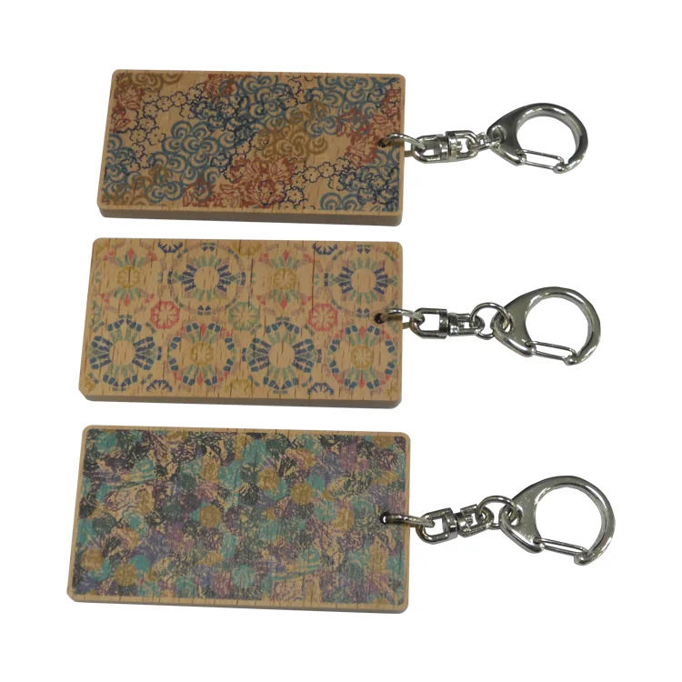 Wood Key Chain Key Ring Circles for Customization Gift