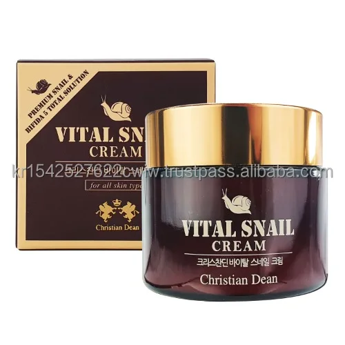 KOREAN COSMETICS Christian Dean Vital Snail Cream 100ml nourishes tired skin during outside activities & tones up the skin