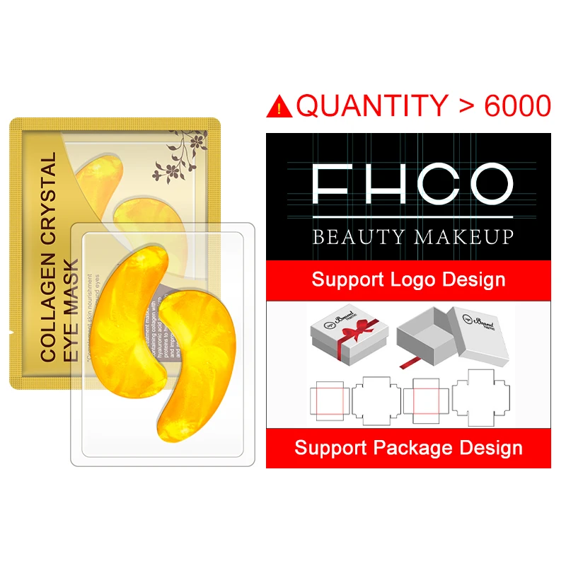 6000pcs Custom Private Label Korean Firming Anti-Aging Anti-Wrinkle Hydrogel 24k Gold Eye Masks With Collagen Under Eye Patches