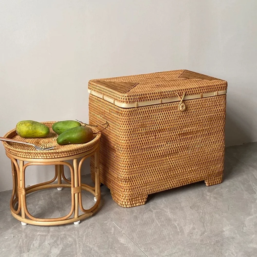 Оптовая продажа ручная работа большая плетеная корзина для белья из ротанга хранения и организации одежды вьетнамский поставщик