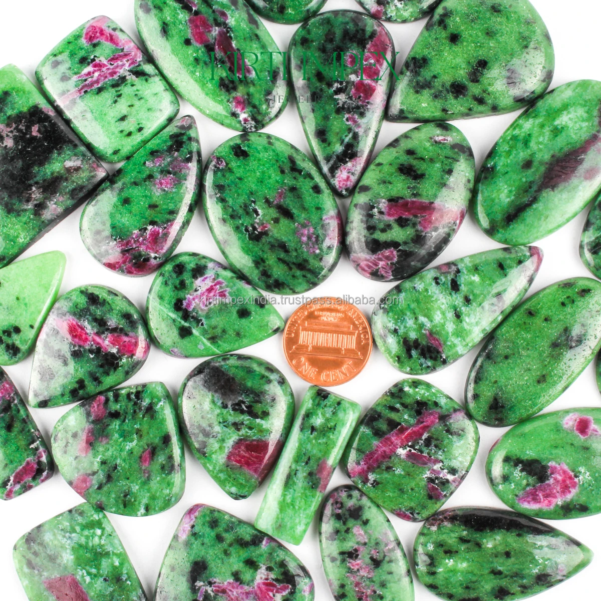 Ruby In Zoisite Cabochons Flatbacks For Healing & DIY Jewelry Making Green Cabochons Affordable Wholesale Block Deal Crystals