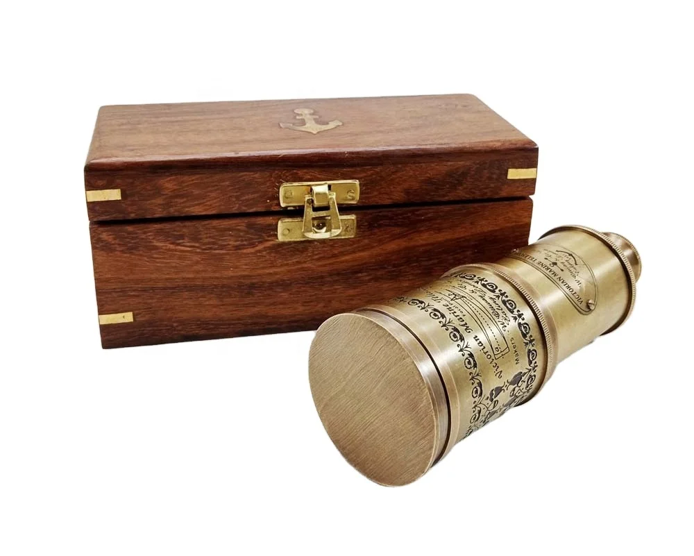 Pirate Vintage Antique Brass Telescope Personalized Hiking Pullout Nautical Brass Telescope Marine Travelling Camping Telescope