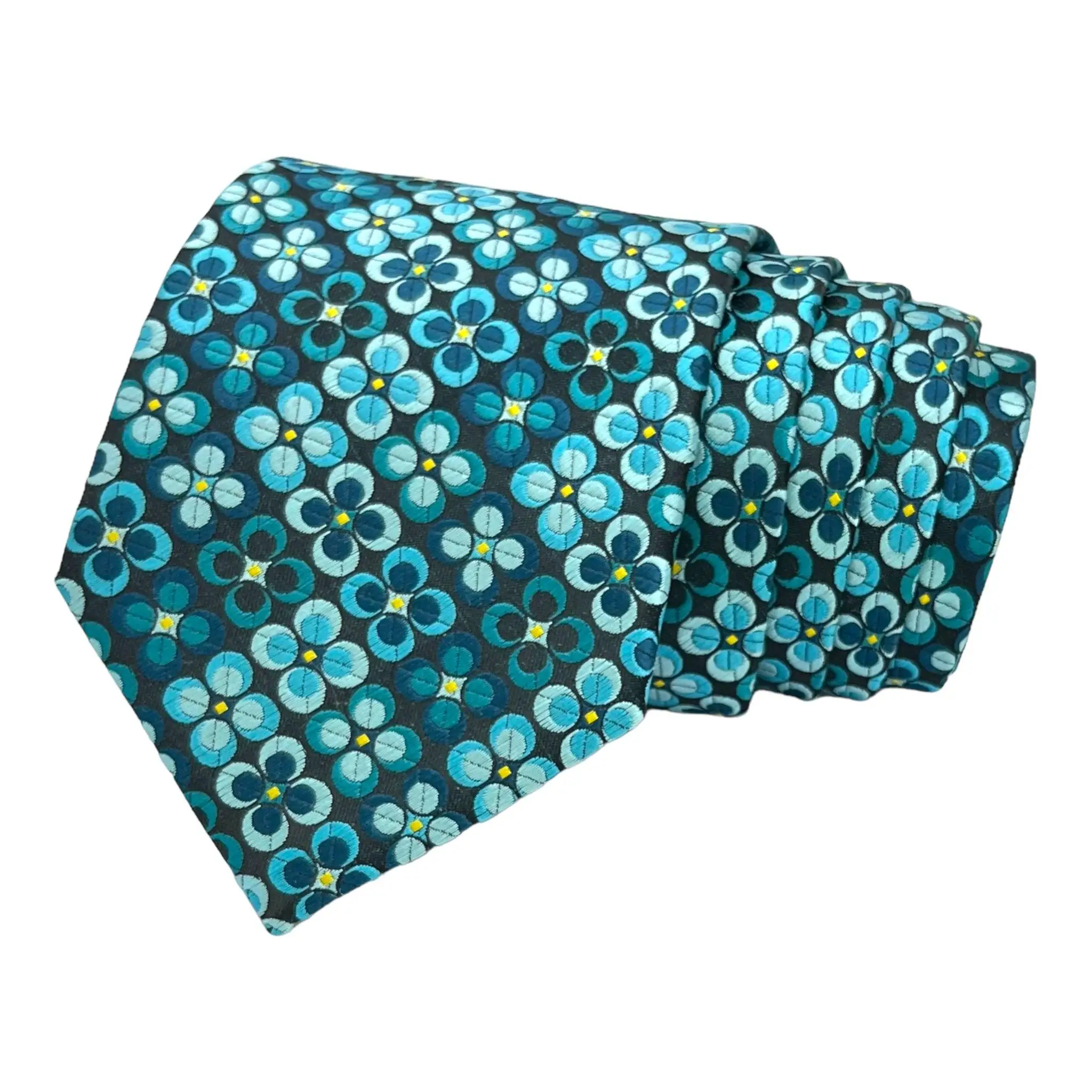 Teal Dotted Tie And Pocket Square Combo