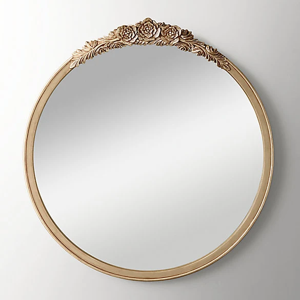 French Antique Rose Carved Mirror with Various Sizes Wall Mounted Mirror Bedroom Living room Fireplace Entrance decor Gold Wood