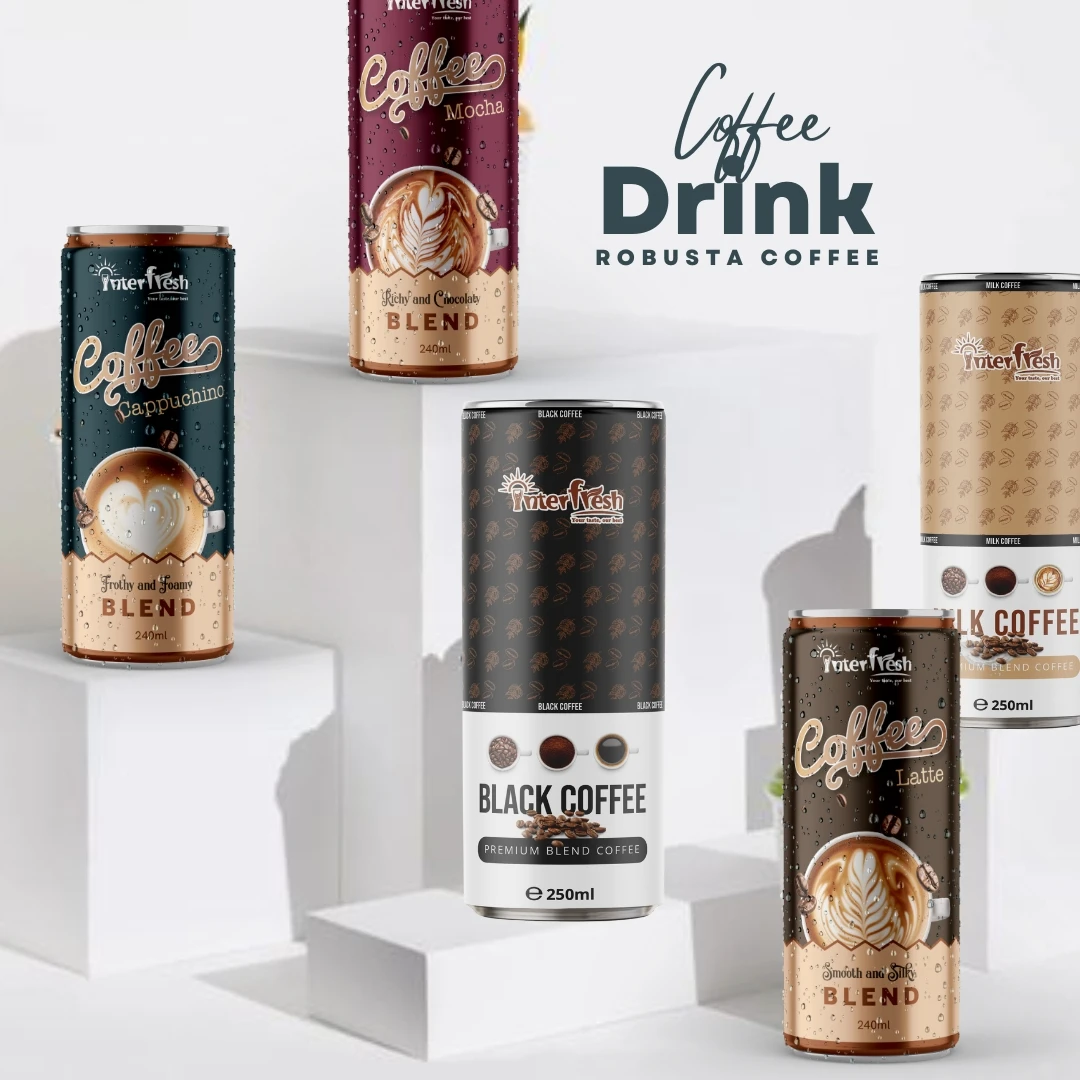 INTERFRESH Cappuccino Coffee Drink (Arabica Robusta Coffee Bean) 250ml Free Sample and Private Label for Wholesale Suppliers OEM