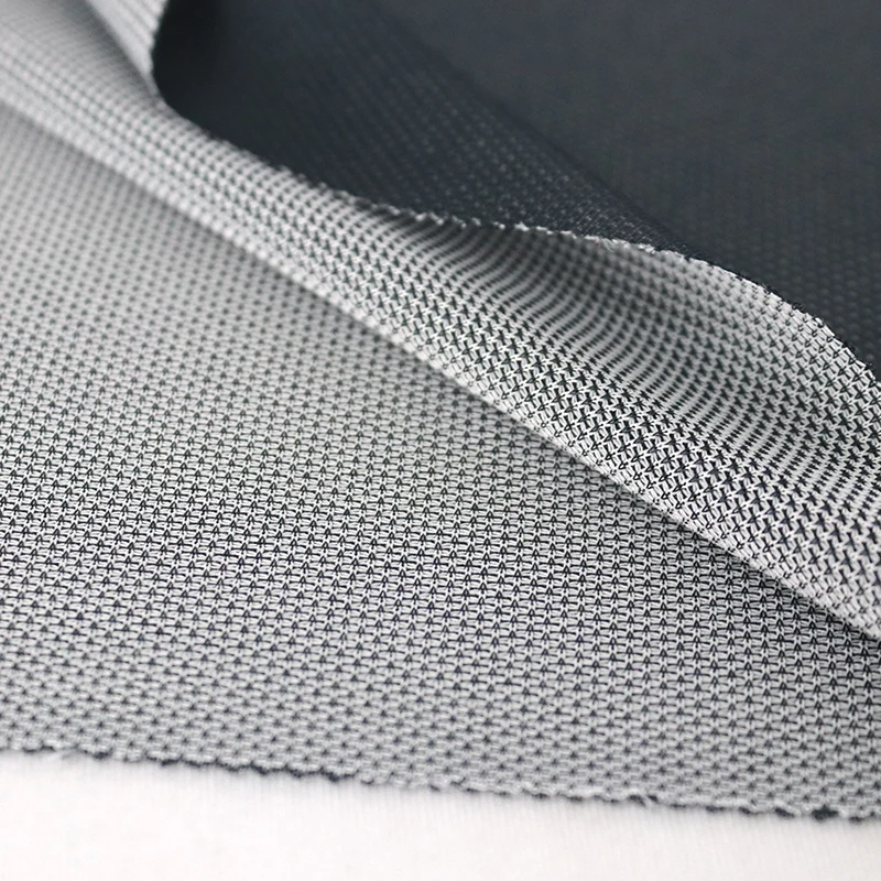 Polyester Lightweight Two Tone Double Circular Knit Textile Fabric For Garment Apparel Jacket Interior Speaker Acoustic Stereo