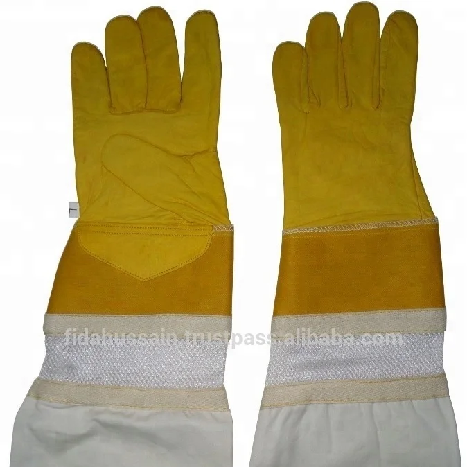 2024 Hot Selling Wholesale Beekeeper Gloves Top Quality Buffalo Leather Bee Protective Safety Glove Leather gloves from Pakistan