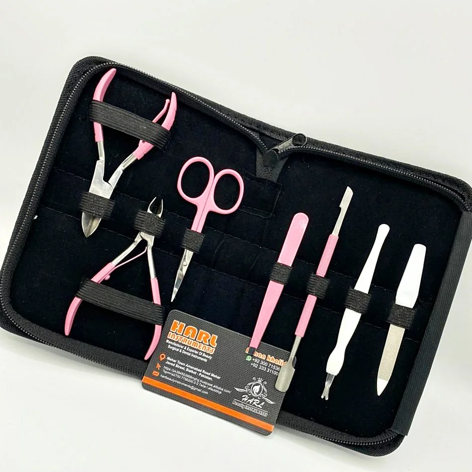 pink color nails accessories manicure set Beauty Care Kit with High Quality Manicure Pedicure Set private label nail supplies