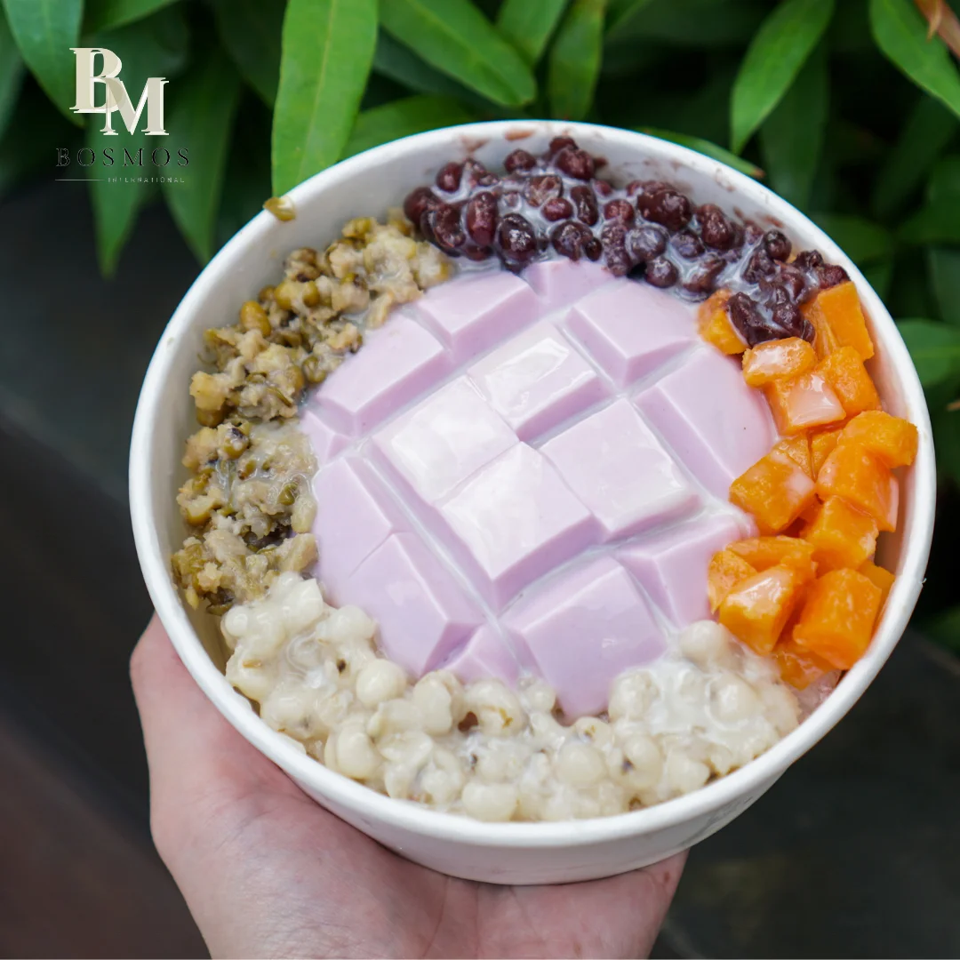 Bosmos_ Taro Pudding Powder 1kg- Best Taiwan Bubble Tea Supplier, Taro Pudding Powder