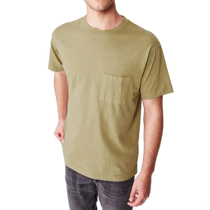 Wholesale Men Drop Shoulder T Shirt 65% Cotton 35% Polyester Summer T Shirt Men Muscle T Shirt Oversize Men Streetwear Clothes