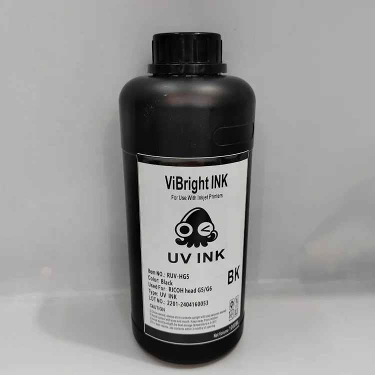 LED UV INK for RICOH printer head G5 G6 acrylic PC PS PVC PET KT board ABS metal glass inkjet  UV ink