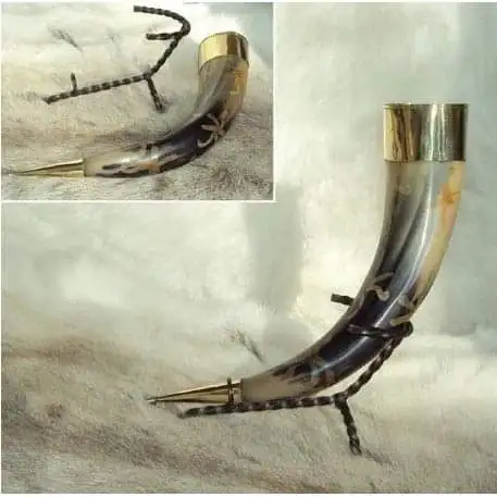 Latest  quality handmade natural vinking drinking horn with stylish stand  From Marco Enterprises