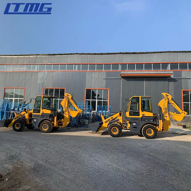 LTMG small articulated back hoe loader 1.6 ton 2.5 ton mini backhoe loader excavator with luxury ROPS cabin