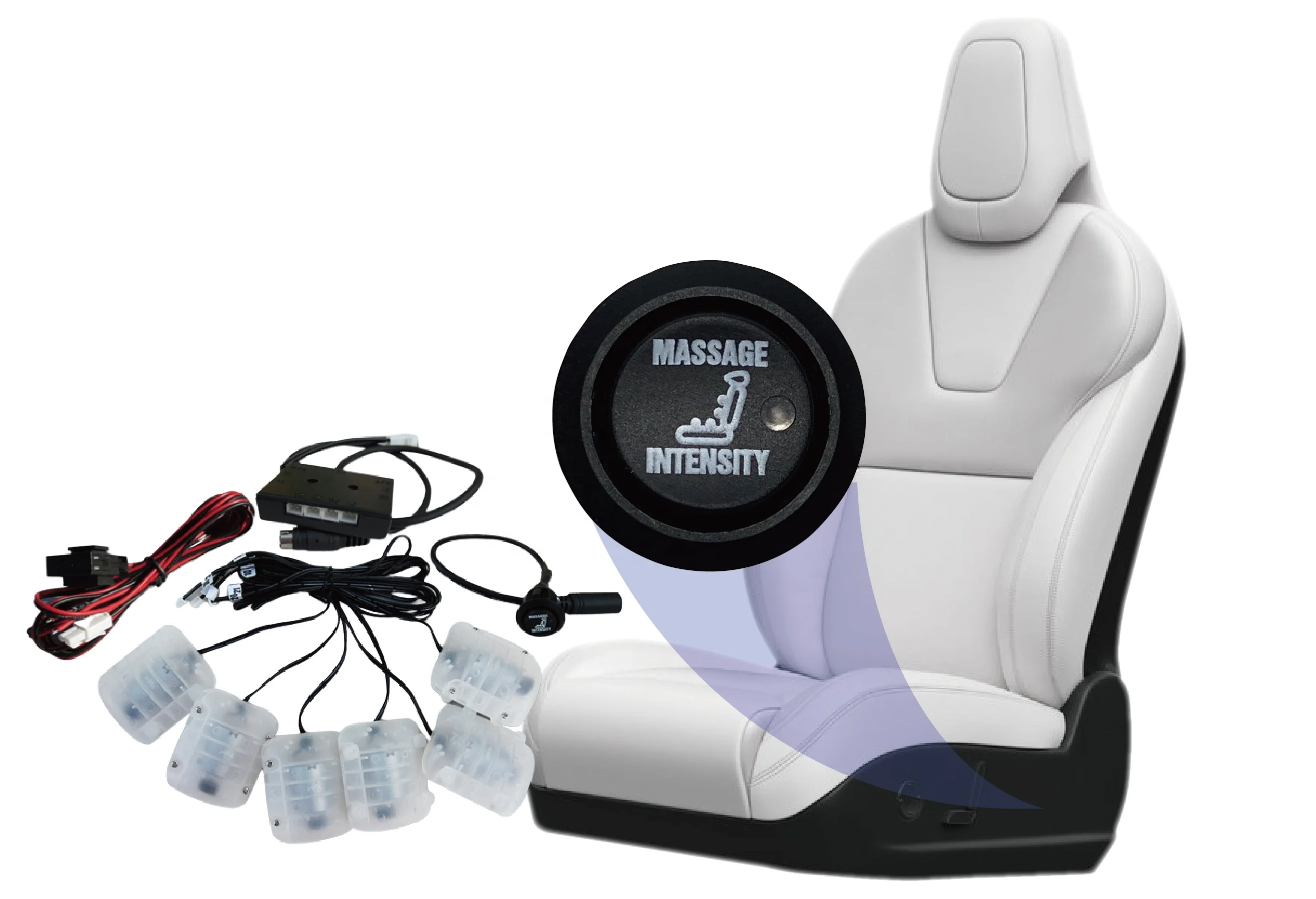 Universal luxury seat 6-motors vibration massage device for car vehicle SUV Bus, Modular design, modification, Embedded Control
