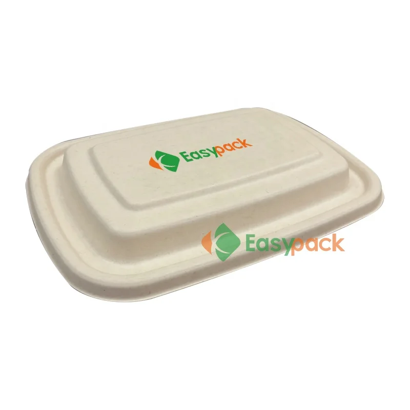 1000ml rectangular biodegradable disposable food container custom printed lid
