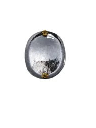 stainless steel  hammered  polished round plate with brass handle