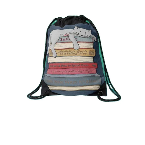 Low MOQ Customised Gift Cotton Cloth Drawstring Backpack Cotton Canvas Bag With Logo