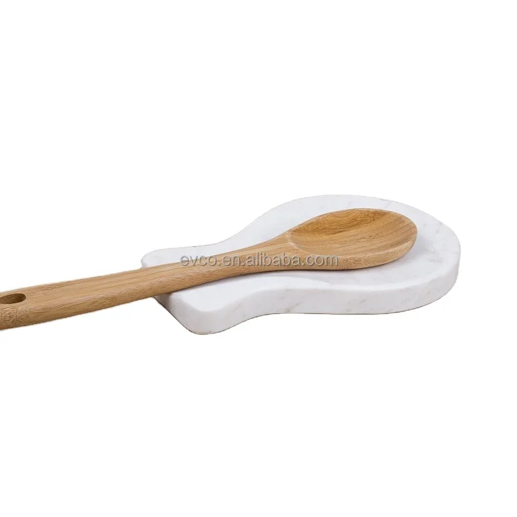 Creamy White Marble Kitchen Spoon Rest Spoon Holder for Kitchen Counter