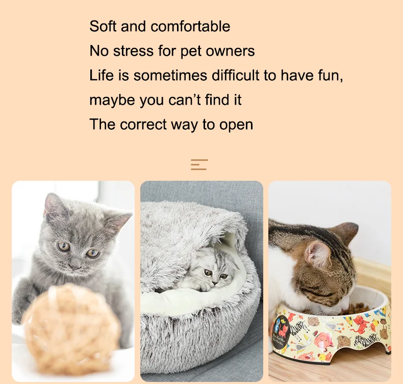 2023 Hot Selling Multi Colors Eco Friendly Round Shape Machine Washable Pet Bed For Cat