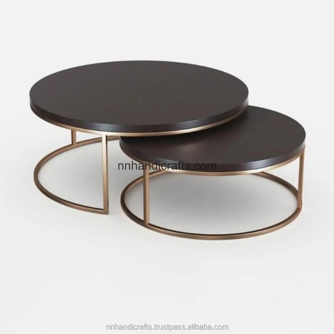Direct Manufacturer Aluminium Metal Golden Antique Color White Marble Oval Coffee Table Modern Coffee Table For Dining Living