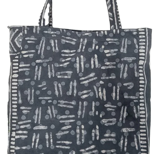 Hand Made Tote Bag Women Tote Bag Hand Block Printed 100%cotton Fashionable Tote Bag Open Accepted Daily Used Monis Tex