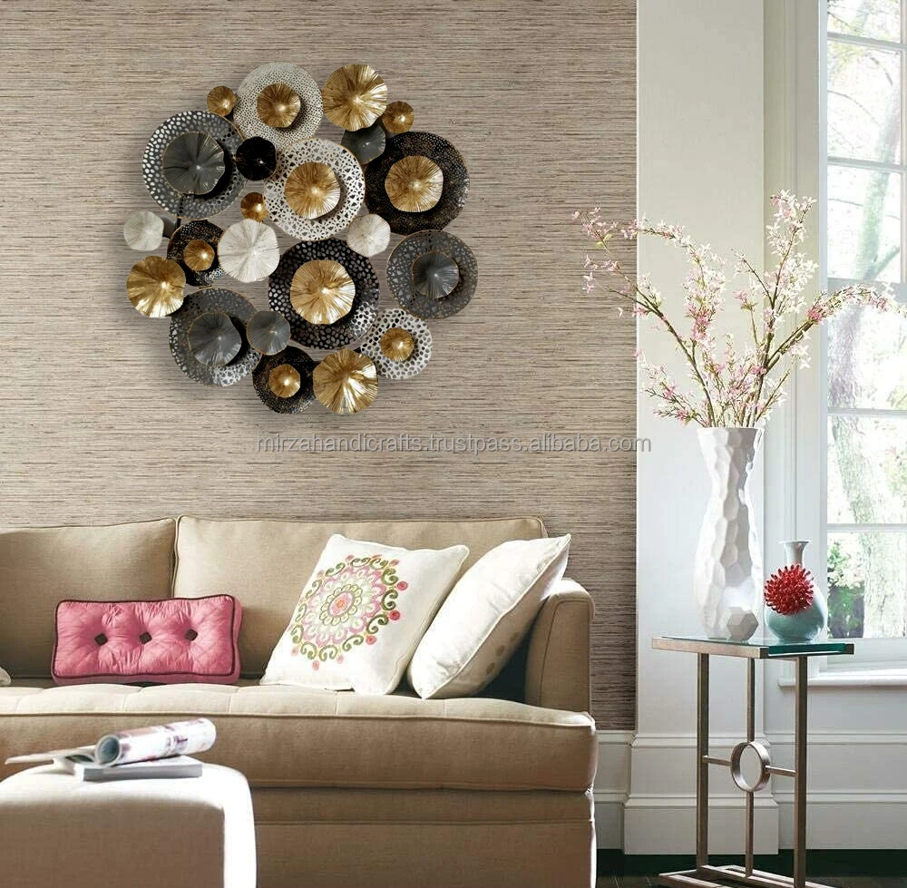 European Luxury Wrought Iron Wall Sticker Craft Home Livingroom Sofa Background Wall Hanging Decoration