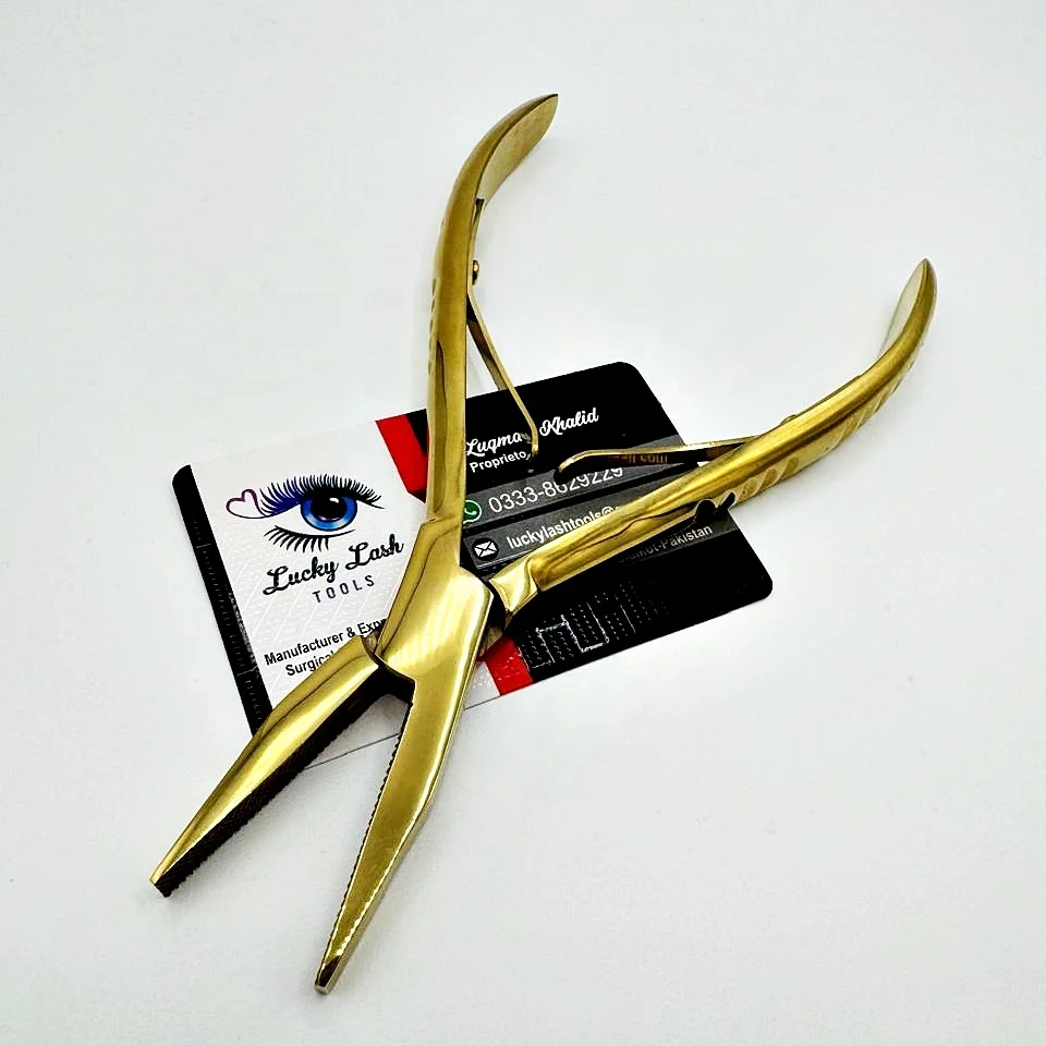 Professional Customized Label Gold Plasma Removing Plier Micro Bead Keratin Pliers Hair Extension Tool for Hair Extensions Plier