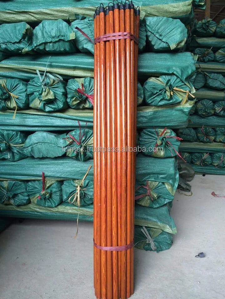 Vietnam wooden broom handle pvc coated grain wood broom rods mop stick making machine cheapest price