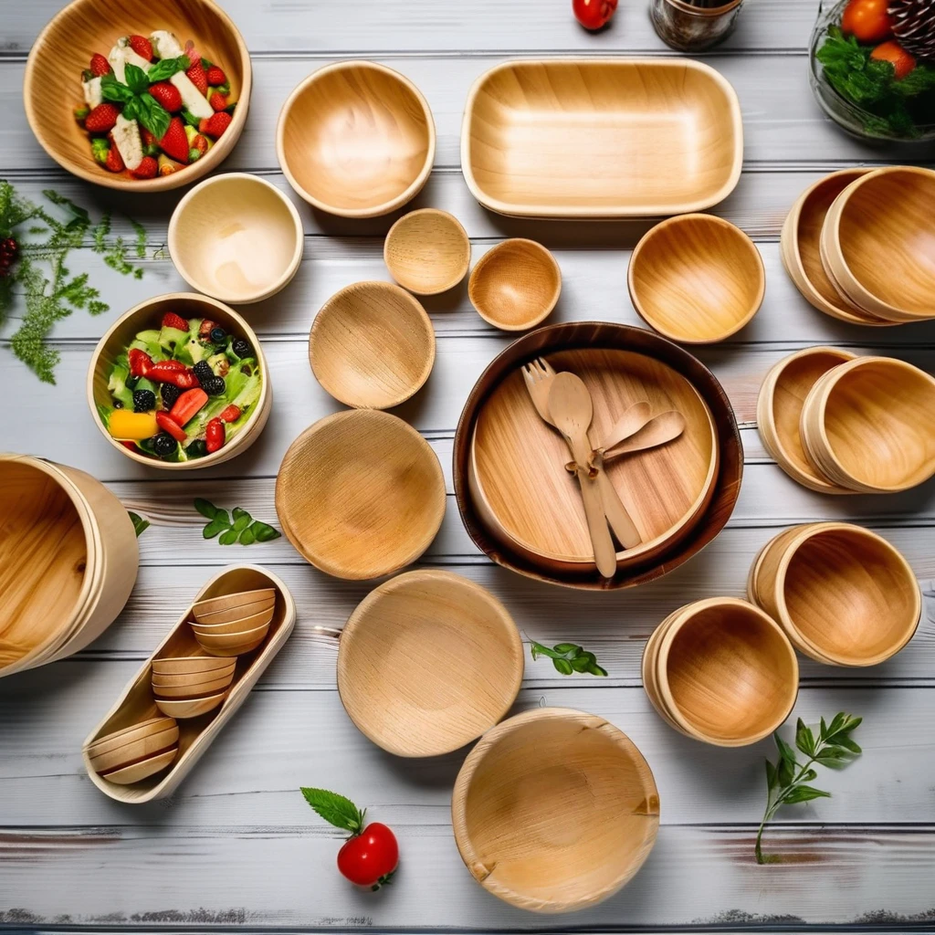 Direct Factory Sale Biodegradable 5.5 Inch round Disposable Areca Palm Leaf Bowl (14 cms Dia) Natural Color Tableware Production