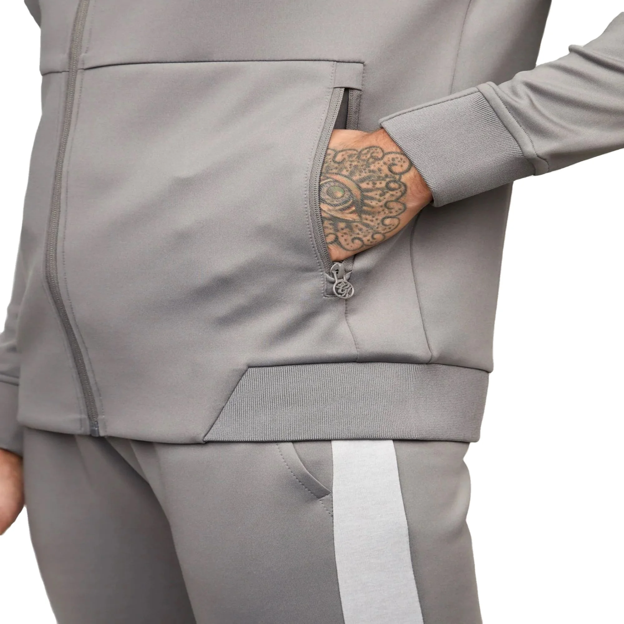 Slim Custom Fashion Fitted Printed Team Black Gym Tracksuit for Men Sport Wear Sweat wear Two Pieces Blank Sport Tracksuit Men