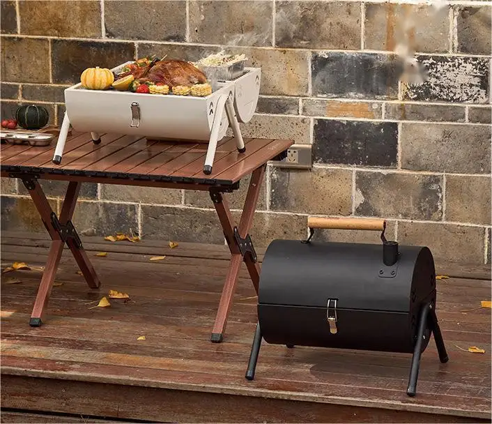 Portable Outdoor BBQ Charcoal Stove Double-sided Camping Stainless Steel Grill charcoal grills