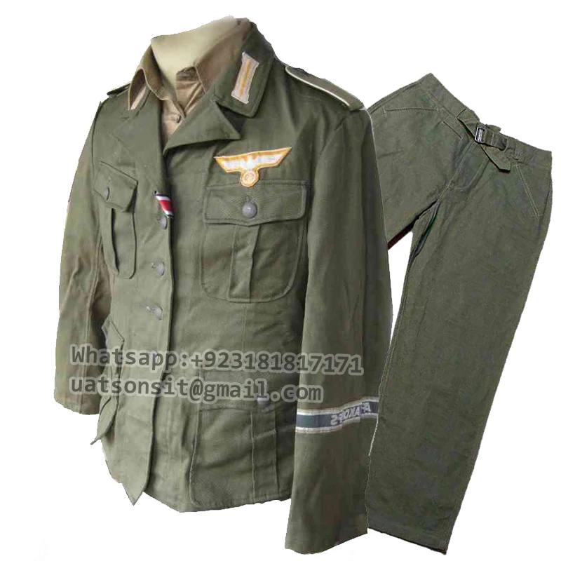 WW2 German Uniform Africa corps HBT Cotton Uniforms trousers