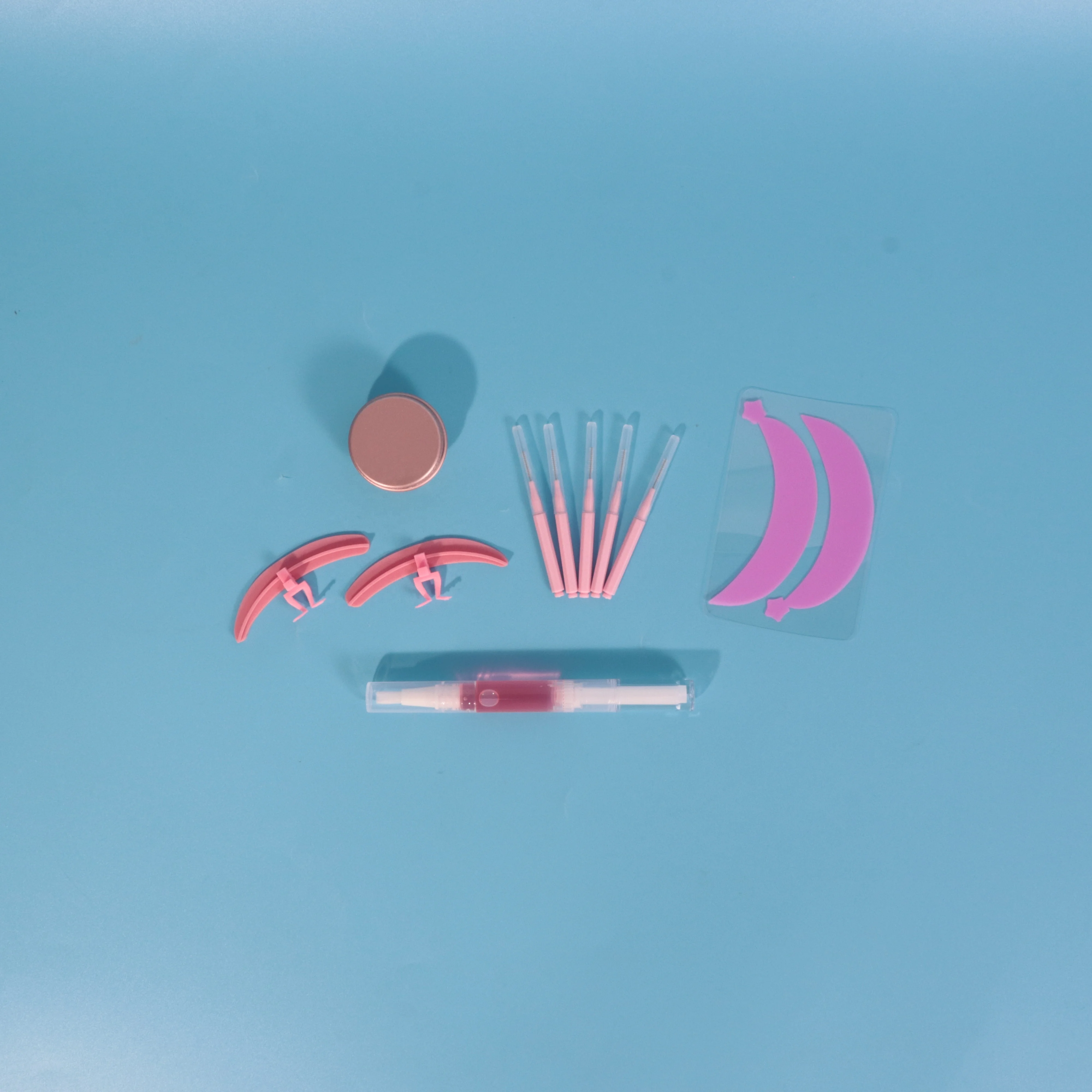 Colorful eyelash separator Reusable Silicone pads with oil grafting lash lift shields glue Private label lash extension patches